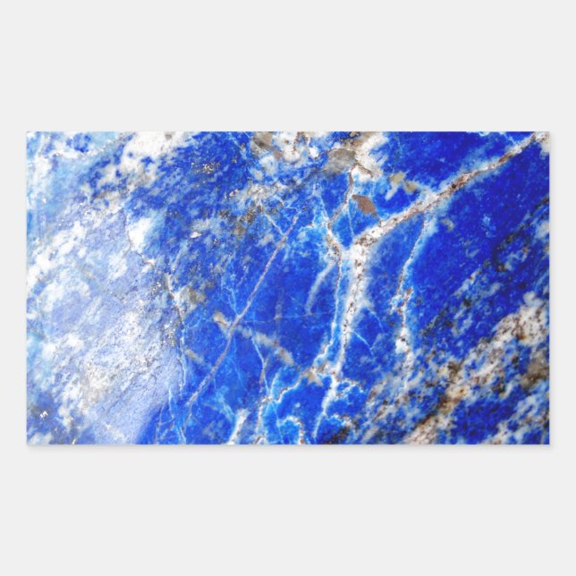 Adesivo Retangular Chic Modern Blue Marble Stone (Frente)