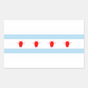 Adesivo Retangular Chicago Cicada Flag Sticker