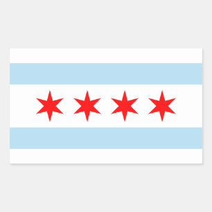 Adesivo Retangular Chicago Flag Sticker