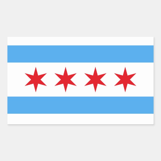 Adesivo Retangular Chicago Illinois Flag (Frente)