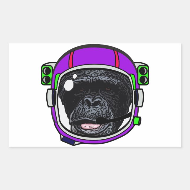 Adesivo Retangular Chimp espacial (Frente)