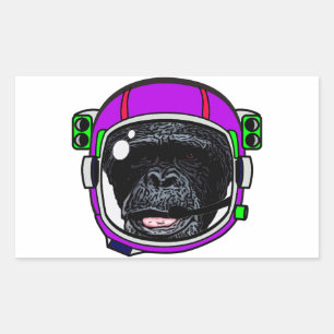 Adesivo Retangular Chimpanzé do espaço