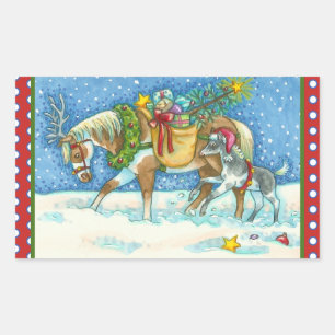 ADESIVO RETANGULAR CHINCOTEAGUE PONIES & HOLIDAY DESEJA HORSE STICKER