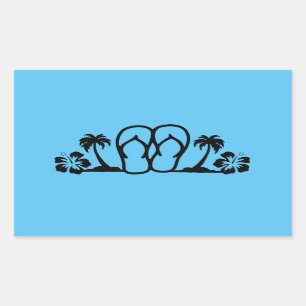 Adesivo Retangular Chinelos de Verão Palm Trepadores