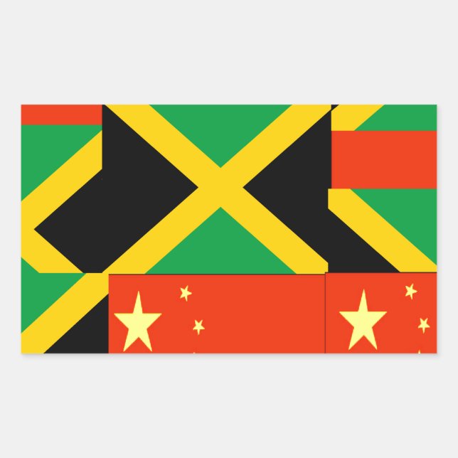 Adesivo Retangular Chinês-jamaicano (Frente)
