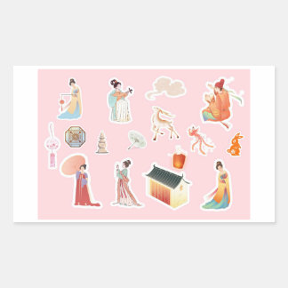 Adesivo Retangular Chinese Theme Digital Stickers  | Country Edition