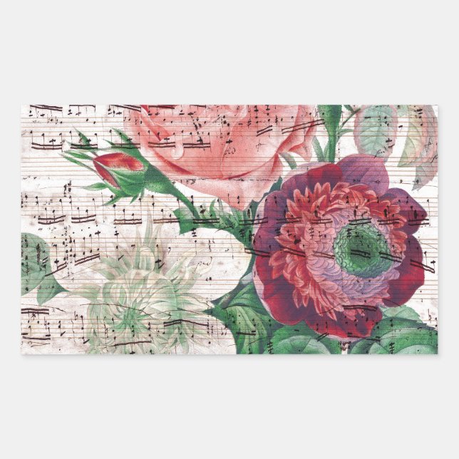 Adesivo Retangular Chique de Música Anemone (Frente)