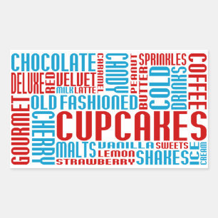 Adesivo Retangular chitChat dos cupcakes
