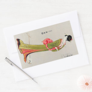 Adesivo Retangular Chobunsai Eishi japan geisha Japão Pintura wo