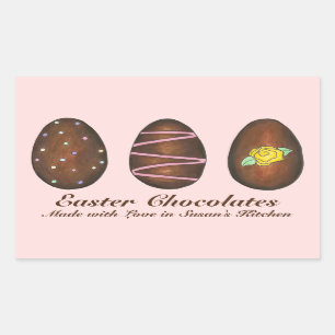 Adesivo Retangular Chocolates de Páscoa caseiros de chocolate