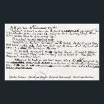 ADESIVO RETANGULAR CHRISTMAS CAROLS CHARLES DICKENE MANUSCRITO<br><div class="desc">CAROL DE NATAL NA ÚLTIMA PÁGINA REPRODUÇÃO MANUSCRITA. UM PRESENTE PARA INTELECTUAIS,  NERD,  AMANTES DE LIVROS,  ENTUSIASTAS DE NATAL E CHARLES DICKENS FANS...  E O RESTO DAS PESSOAS;) MOSTRA CHARLES DICKENS MANDANDO NO SEU MANUSCRITO ORIGINAL COM UM POUCO DE DÓDULO.</div>
