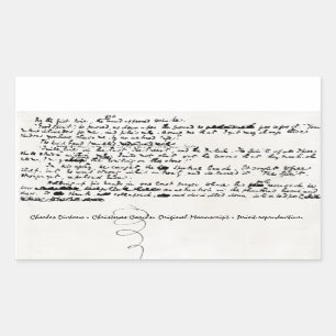 ADESIVO RETANGULAR CHRISTMAS CAROLS CHARLES DICKENE MANUSCRITO