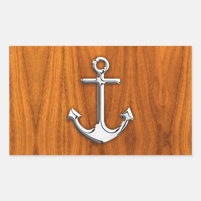 Adesivo Retangular Chrome Anchor no estilo Teak Veneza (Frente)