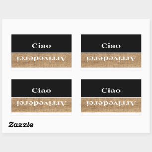 Adesivo Retangular Ciao - saudações em italiano