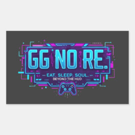 Adesivo Retangular Ciberpunk GG NO RE Estética de Jogo - Gamer Neon