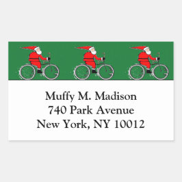 Adesivo Retangular Ciclismo Papai Noel