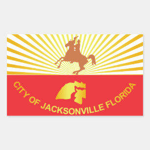 Adesivo Retangular Cidade da bandeira de Jacksonville
