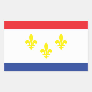 Adesivo Retangular Cidade da bandeira de Nova Orleães