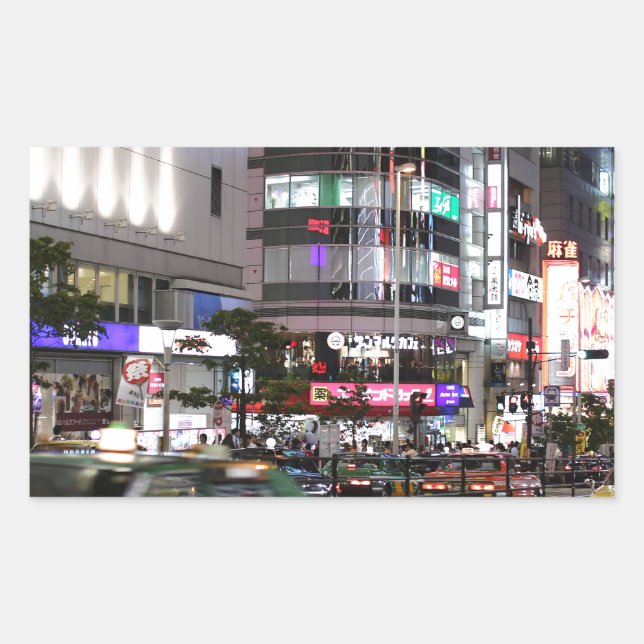 Adesivo Retangular Cidade de Tóquio Street View (Frente)