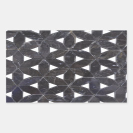 Adesivo Retangular cinza elegante flor mosaica padrão de Azulejos