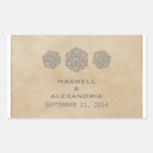 Adesivo Retangular Cinza Grunge D20 Dice Gamer Stickers