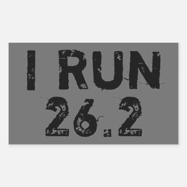 Adesivo Retangular Cinza I Run 26.2 Sticker (Frente)