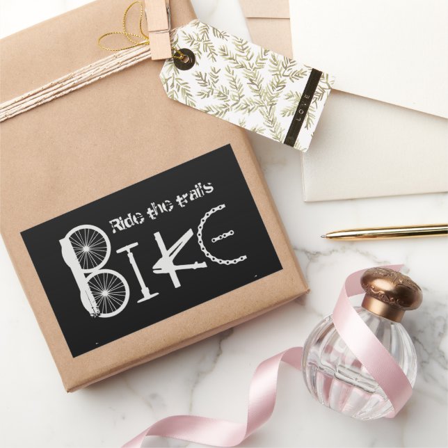 Adesivo Retangular Circular a bicicleta dos trilhos feita de peças de (Presentear)