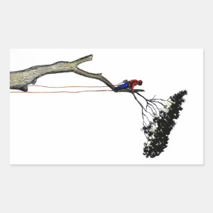 Adesivo Retangular Cirurgião Árvore Arborista no trabalho presente Ch