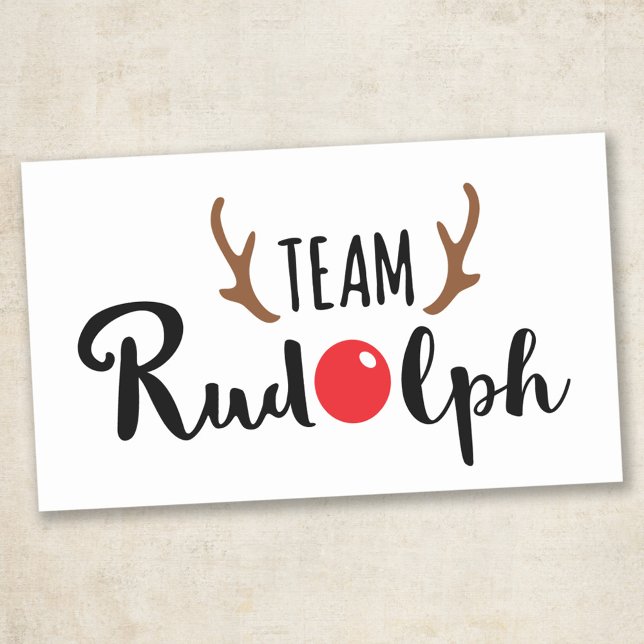 Adesivo Retangular Citação de Natal da Equipe Rudolph (Criador carregado)