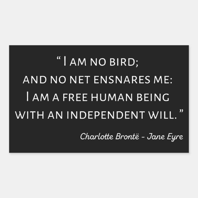 Adesivo Retangular Citação II de Jane Eyre - Estilo Clássico (Frente)