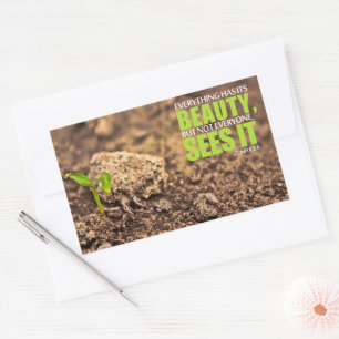 Adesivo Retangular Citação Inspirativa Confusa "Beleza"