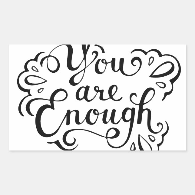 Adesivo Retangular Citação Simples e Bonita (Frente)