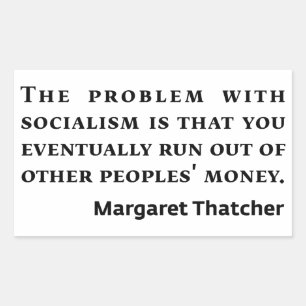 Adesivo Retangular Citações de Margaret Thatcher do socialismo