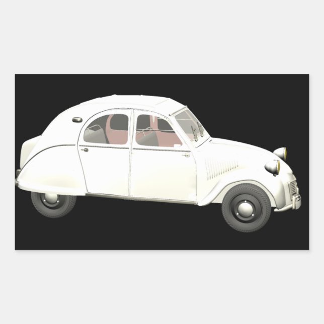 Adesivo Retangular Citroen branco 2CV (Frente)