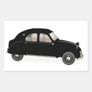 Adesivo Retangular Citroen preto 2CV