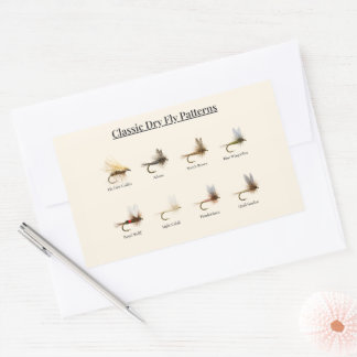 Adesivo Retangular Classic Dry Fly Patterns Sticker – 8 Patterns