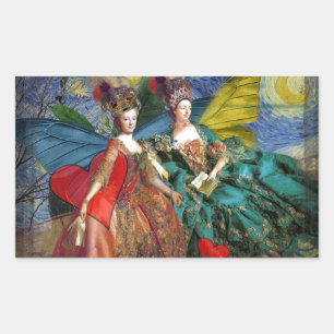 Adesivo Retangular Clássica Gemini Whimsical Butterfly Mulher