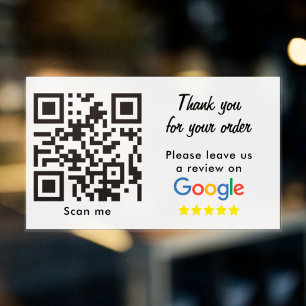 Adesivo Retangular Classificação de Negócios com o Google Reviews