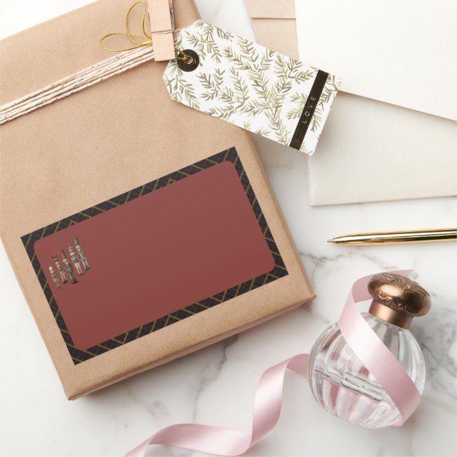 Adesivo Retangular Classy Nutcracker Soldiers Name Labels Red (Presentear)