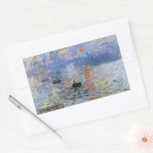 Adesivo Retangular Claude Monet Impression Sunrise 1872 Porto Arte