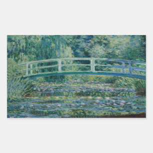 Adesivo Retangular Claude Monet - Lírios de Água e Ponte Japonesa