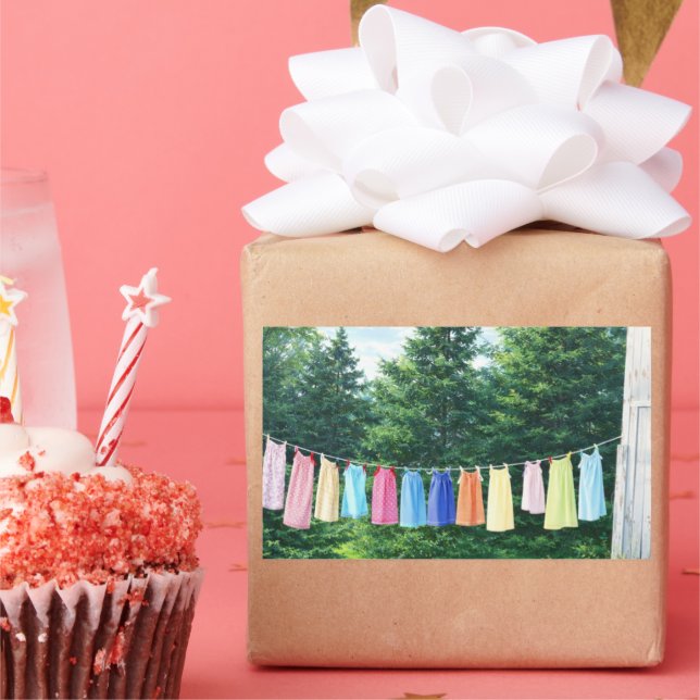 Adesivo Retangular Clothesline Sticker | Nostalgic Laundry Line (Festa)