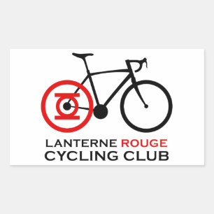 Adesivo Retangular Clube do ciclismo do vermelho de Lanterne