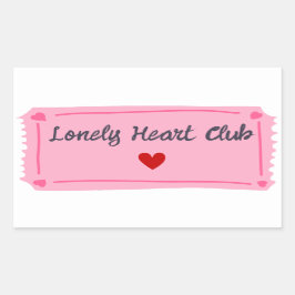 Adesivo Retangular Clube do Dia dos Namorados dos Corações Solitários