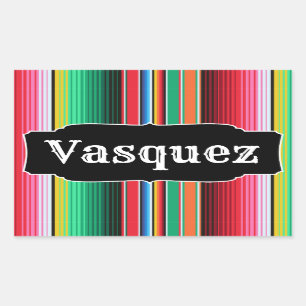 Adesivo Retangular Cobertura mexicana de Serape do espanhol feito sob