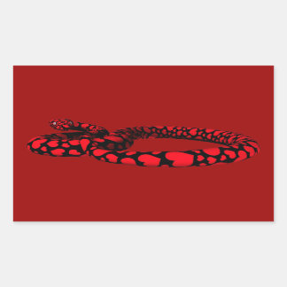 Adesivo Retangular Cobra vermelho com coração