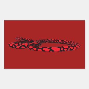Adesivo Retangular Cobra vermelho com corações