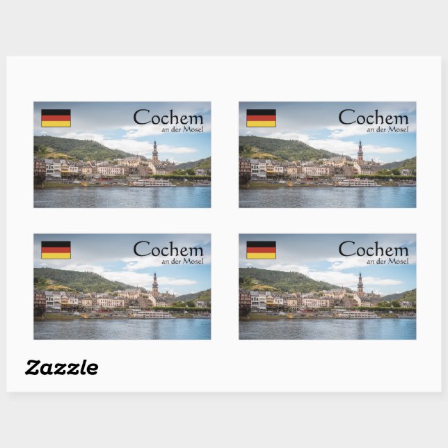 Adesivo Retangular Cochem Alemanha (Folha)
