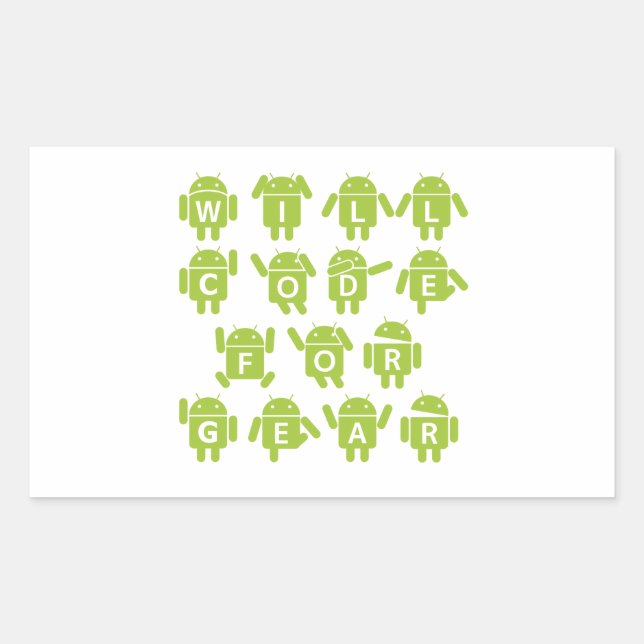 Adesivo Retangular Codificará Para Gear (Desenvolvedor De Software Bu (Frente)