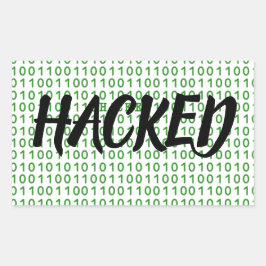 Adesivo Retangular Código Binário HACKED